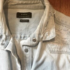 ZARA MENS ACID WASH JEAN JACKET